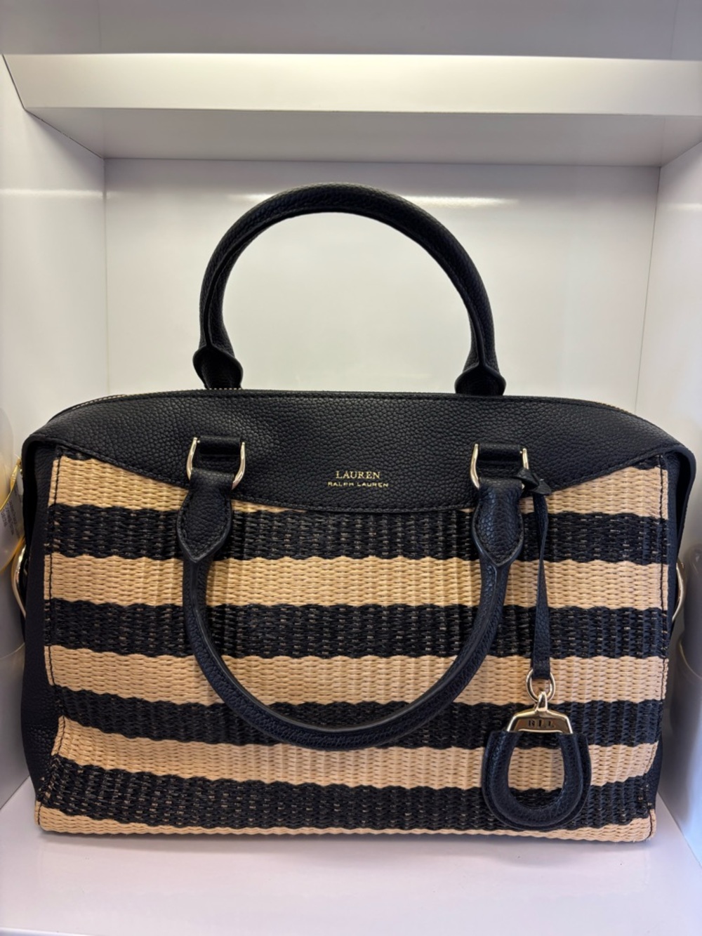 Lauren Ralph Lauren Cornwall straw Satchel